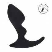 Черная анальная пробка для массажа простаты Double Ripple Silicone Prostate Massager - Shots Media BV - в Великом Новгороде купить с доставкой