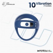 Синее интерактивное эрекционное виброкольцо Rank - Intoyou - в Великом Новгороде купить с доставкой