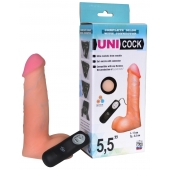Фаллическая насадка Харнесс UNICOCK 5,5  с вибрацией - 17 см. - LOVETOY (А-Полимер) - купить с доставкой в Великом Новгороде
