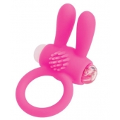 Розовое эрекционное виброкольцо A-toys с ушками - A-toys - в Великом Новгороде купить с доставкой