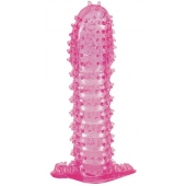 Гелевая розовая насадка с шипами - 12 см. - Toyfa Basic - в Великом Новгороде купить с доставкой Гелевая розовая насадка с шипами - 12 см. - Toyfa Basic - в Великом Новгороде купить с доставкой