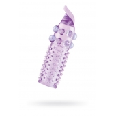 Гелевая фиолетовая насадка с шариками, шипами и усиком - 11 см. - Toyfa Basic - в Великом Новгороде купить с доставкой Гелевая фиолетовая насадка с шариками, шипами и усиком - 11 см. - Toyfa Basic - в Великом Новгороде купить с доставкой