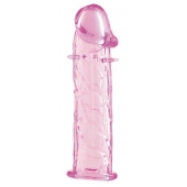 Гладкая розовая насадка с усиками под головкой - 12,5 см. - Toyfa Basic - в Великом Новгороде купить с доставкой Гладкая розовая насадка с усиками под головкой - 12,5 см. - Toyfa Basic - в Великом Новгороде купить с доставкой