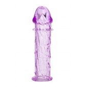 Гладкая фиолетовая насадка с усиками под головкой - 12,5 см. - Toyfa Basic - в Великом Новгороде купить с доставкой