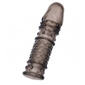 Дымчатая закрытая насадка ToyFa XLover с чешуйками и пупырышками - 13,5 см. - ToyFa - в Великом Новгороде купить с доставкой