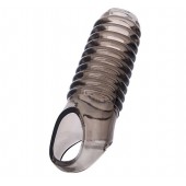 Дымчатая насадка с рёбрышками и подхватом мошонки ToyFa XLover - 12,5 см. - ToyFa - в Великом Новгороде купить с доставкой