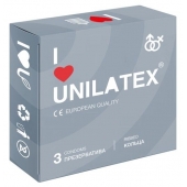 Презервативы с рёбрами Unilatex Ribbed - 3 шт. - Unilatex - купить с доставкой в Великом Новгороде