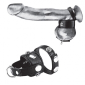 Утяжка для мошонки и пениса Cock Ring With 1  Ball Stretcher And Optional Weight Ring - BlueLine - купить с доставкой в Великом Новгороде