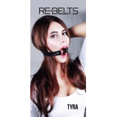 Чёрный кожаный чокер-кляп Tyra Black - Rebelts - купить с доставкой в Великом Новгороде