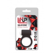 Чёрное эрекционное виброкольцо LIT-UP SILICONE STIMU RING 3 BLACK - Dream Toys - в Великом Новгороде купить с доставкой