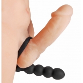 Насадка для двойного проникновения Double Fun Cock Ring with Double Penetration Vibe - XR Brands - в Великом Новгороде купить с доставкой