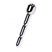 Серебристый уретральный плаг со стразом - 7 см. - ToyFa - купить с доставкой в Великом Новгороде