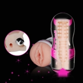 Мастурбатор-вагина Sex In A Can Vibra Vagina Tunnel - Lovetoy - в Великом Новгороде купить с доставкой