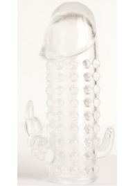 Гелевая прозрачная насадка с 2 отростками - 13 см. - Toyfa Basic - в Великом Новгороде купить с доставкой Гелевая прозрачная насадка с 2 отростками - 13 см. - Toyfa Basic - в Великом Новгороде купить с доставкой