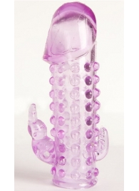 Закрытая фиолетовая насадка с 2 отростками - 13 см. - Toyfa Basic - в Великом Новгороде купить с доставкой Закрытая фиолетовая насадка с 2 отростками - 13 см. - Toyfa Basic - в Великом Новгороде купить с доставкой