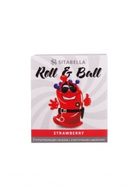 Стимулирующий презерватив-насадка Roll   Ball Strawberry - Sitabella - купить с доставкой в Великом Новгороде