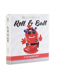 Стимулирующий презерватив-насадка Roll   Ball Strawberry - Sitabella - купить с доставкой в Великом Новгороде