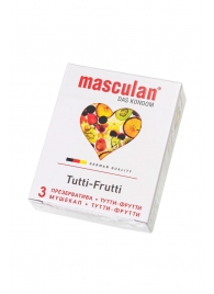 Жёлтые презервативы Masculan Ultra Tutti-Frutti с фруктовым ароматом - 3 шт. - Masculan - купить с доставкой в Великом Новгороде