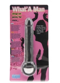 Чёрная насадка на пенис для анальной стимуляции WHATA MAN - 16 см. - Seven Creations - в Великом Новгороде купить с доставкой