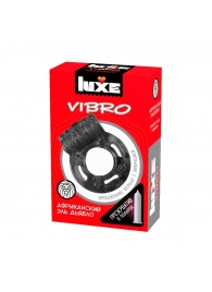 Чёрное эрекционное виброкольцо Luxe VIBRO  Африканский Эль Дьябло  + презерватив - Luxe - в Великом Новгороде купить с доставкой