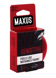 Ультратонкие презервативы в железном кейсе MAXUS Sensitive - 3 шт. - Maxus - купить с доставкой в Великом Новгороде