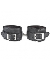 Черные фиксаторы для ног на цепи с мехом внутри - Lux Fetish - купить с доставкой в Великом Новгороде