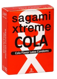 Ароматизированные презервативы Sagami Xtreme COLA - 3 шт. - Sagami - купить с доставкой в Великом Новгороде