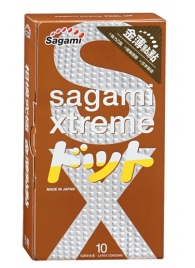 Презервативы Sagami Xtreme FEEL UP с точечной текстурой и линиями прилегания - 10 шт. - Sagami - купить с доставкой в Великом Новгороде