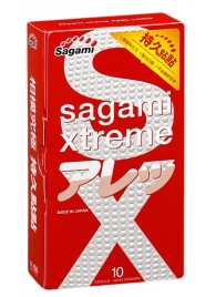 Утолщенные презервативы Sagami Xtreme Feel Long с точками - 10 шт. - Sagami - купить с доставкой в Великом Новгороде