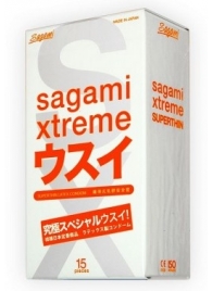 Ультратонкие презервативы Sagami Xtreme SUPERTHIN - 15 шт. - Sagami - купить с доставкой в Великом Новгороде