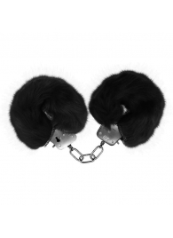 Черные меховые наручники Love с ключиками - Baile - купить с доставкой в Великом Новгороде