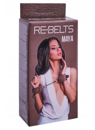 Коричневые кожаные наручники Maya - Rebelts - купить с доставкой в Великом Новгороде