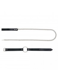 Черный поводок и чокер с кольцом Rada - Rebelts - купить с доставкой в Великом Новгороде