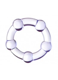 Фиолетовое эрекционное кольцо на пенис с бусинами - Штучки-дрючки - в Великом Новгороде купить с доставкой