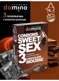 Презервативы для орального секса DOMINO Sweet Sex с ароматом шоколадного мусса - 3 шт. - Domino - купить с доставкой в Великом Новгороде