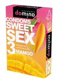 Презервативы для орального секса DOMINO Sweet Sex с ароматом манго - 3 шт. - Domino - купить с доставкой в Великом Новгороде