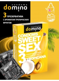 Презервативы для орального секса DOMINO Sweet Sex с ароматом тропических фруктов - 3 шт. - Domino - купить с доставкой в Великом Новгороде