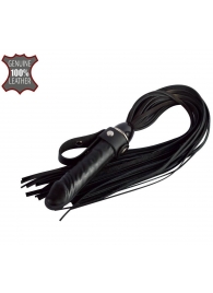 Черная плеть  Ковбой  с ручкой-фаллосом - 55 см. - Sitabella - купить с доставкой в Великом Новгороде