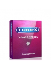 Презервативы Torex  Сладкая любовь  с ароматом клубники - 3 шт. - Torex - купить с доставкой в Великом Новгороде