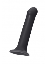 Черный фаллос на присоске Silicone Bendable Dildo L - 19 см. - Strap-on-me - купить с доставкой в Великом Новгороде