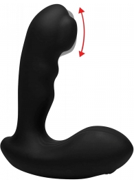 Черный стимулятор простаты Alpha-Pro 7X P-Milker Silicone Prostate Stimulator with Milking Bead - XR Brands - в Великом Новгороде купить с доставкой