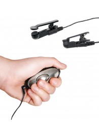 Черные электрические зажимы для сосков Shock Therapy Nipple Clamps - Pipedream - купить с доставкой в Великом Новгороде