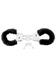 Меховые чёрные наручники Beginner s Furry Cuffs - Pipedream - купить с доставкой в Великом Новгороде