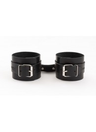 Черные кожаные наручники Ladys Arsenal - БДСМ Арсенал - купить с доставкой в Великом Новгороде