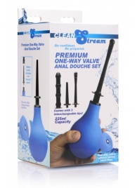 Анальный душ с 3 насадками Premium One-way Valve Anal Douche Set - XR Brands - купить с доставкой в Великом Новгороде