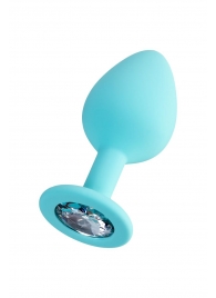 Мятная анальная втулка Brilliant с прозрачным кристаллом - 8 см. - ToyFa - купить с доставкой в Великом Новгороде