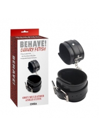 Черные оковы на ноги Obey Me Leather Ankle Cuffs - Chisa - купить с доставкой в Великом Новгороде