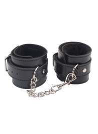 Черные оковы на ноги Obey Me Leather Ankle Cuffs - Chisa - купить с доставкой в Великом Новгороде