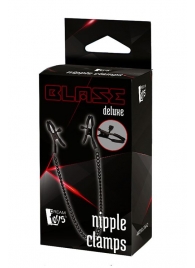 Черные зажимы на соски на цепочке BLAZE DELUXE NIPPLE CLAMPS - Dream Toys - купить с доставкой в Великом Новгороде