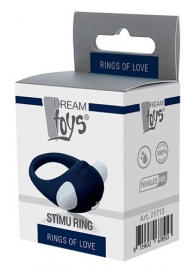 Гладкое синее эрекционное виброкольцо STIMU RING - Dream Toys - в Великом Новгороде купить с доставкой